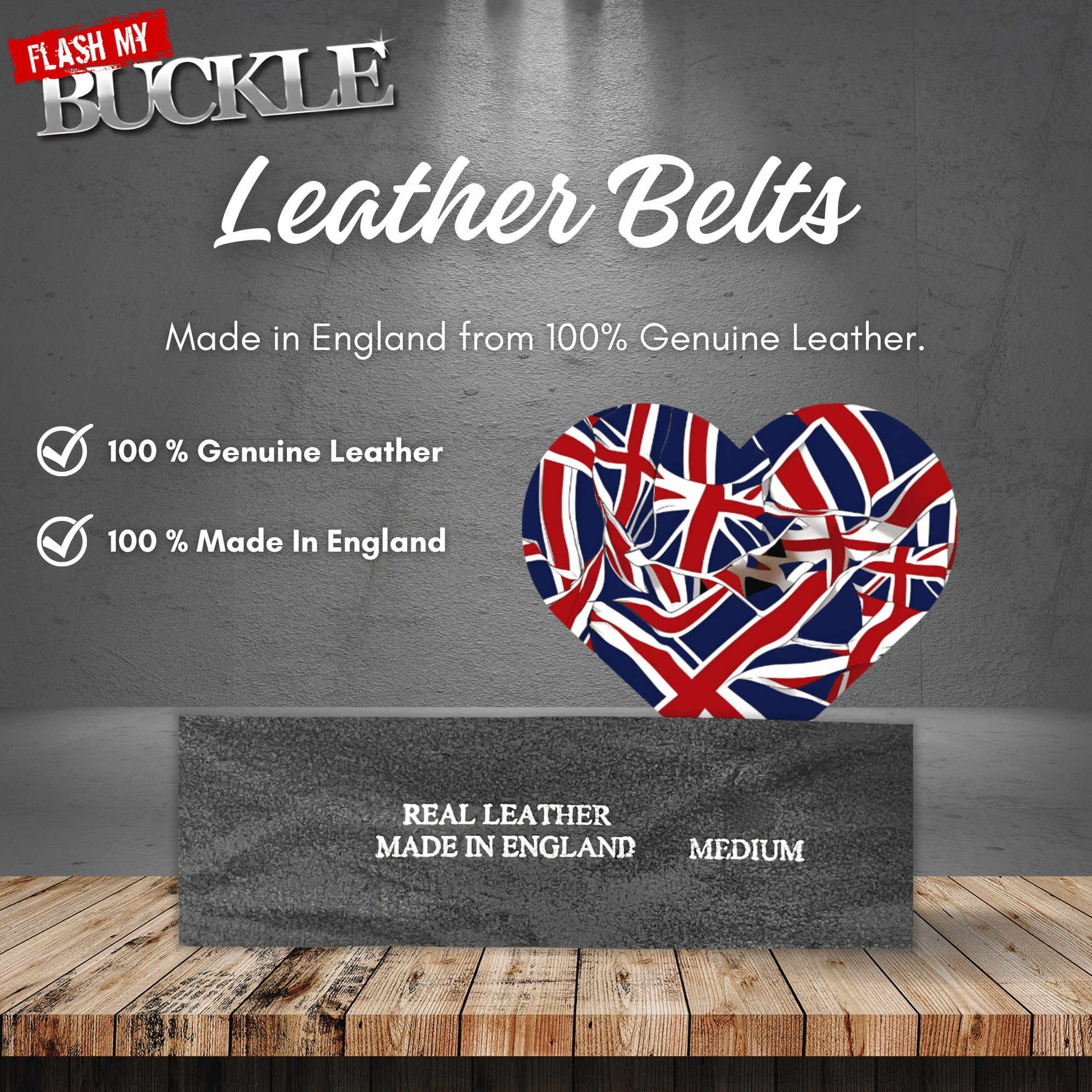 1 1/2" - 38mm - Genuine Leather Snap-Fit Belt - Made for Interchangeable Belt Buckles