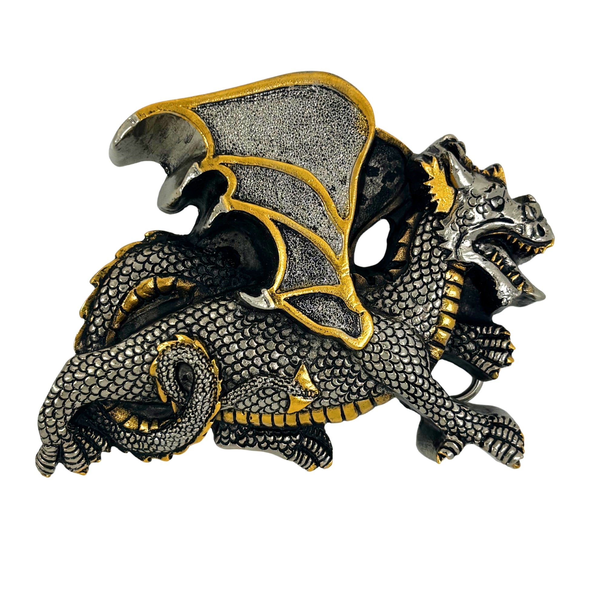 Large Celtic & Gold Dragon Belt Buckle