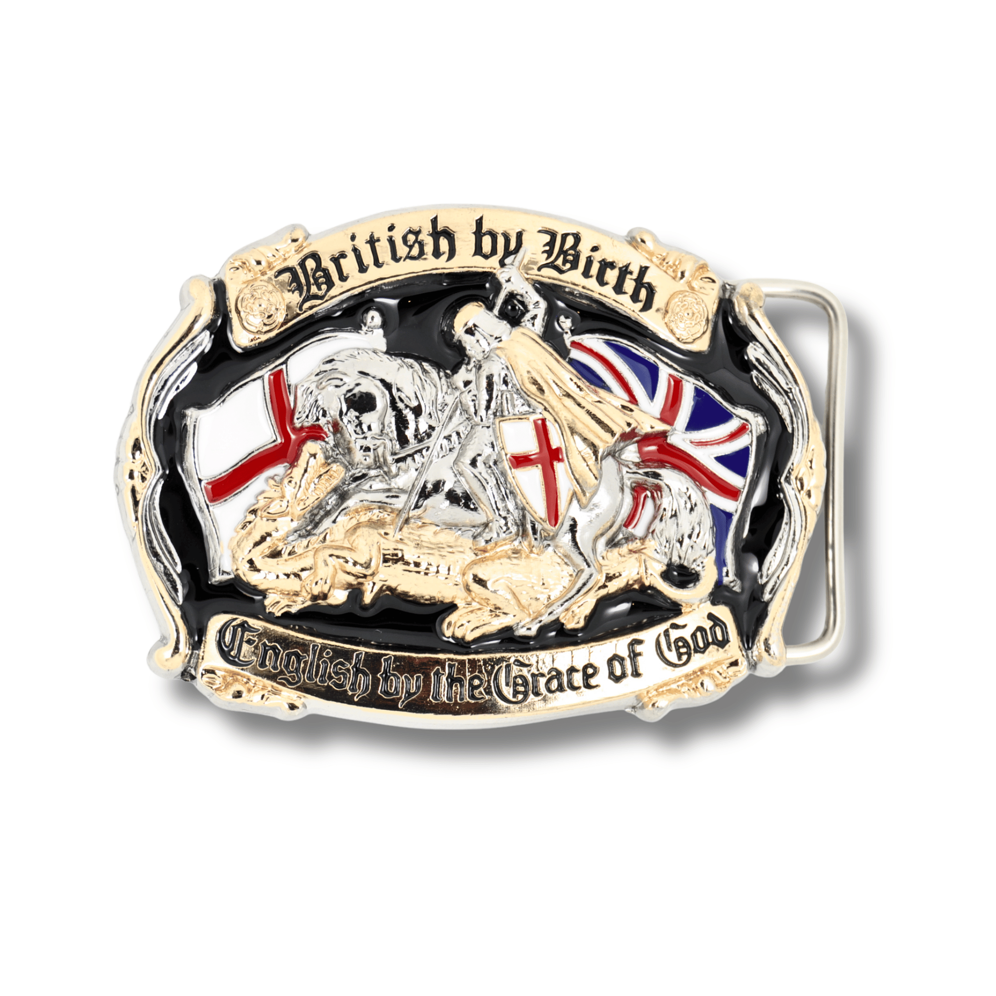 British By Birth Belt Buckle – St. George Design | Chrome & Gold Options