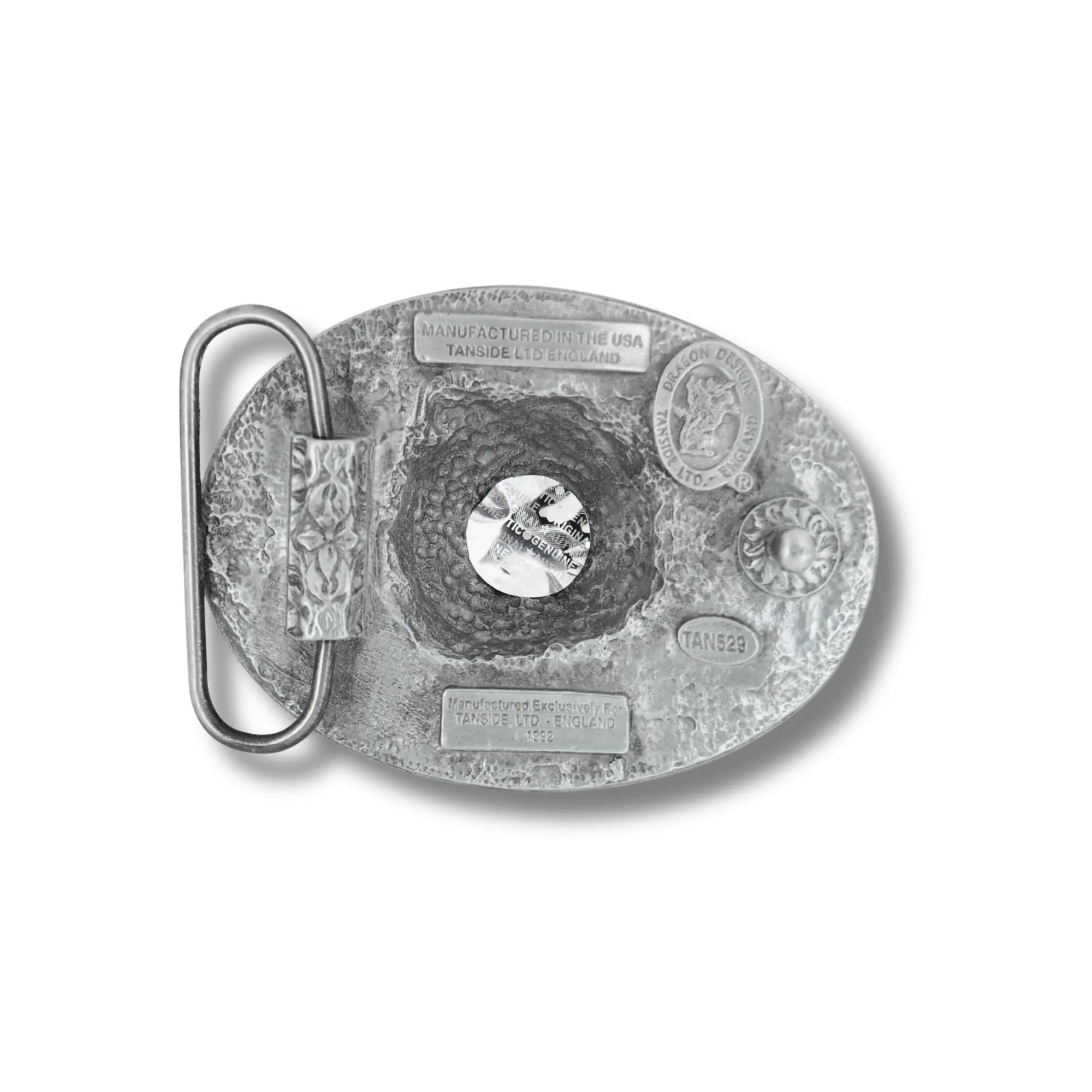 Rear image of a Belt buckle with British Bulldog design
