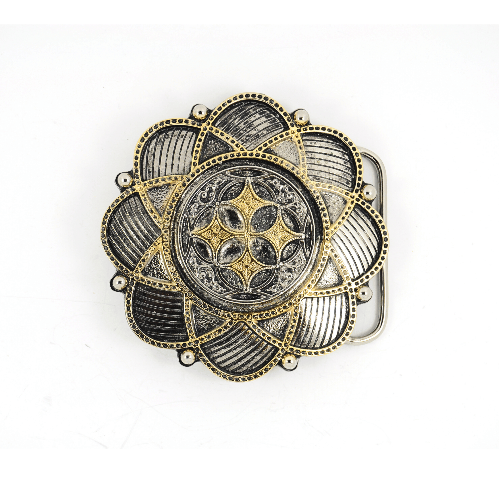 Celtic Flower Style - Gold & Silver Plated Bet Buckle