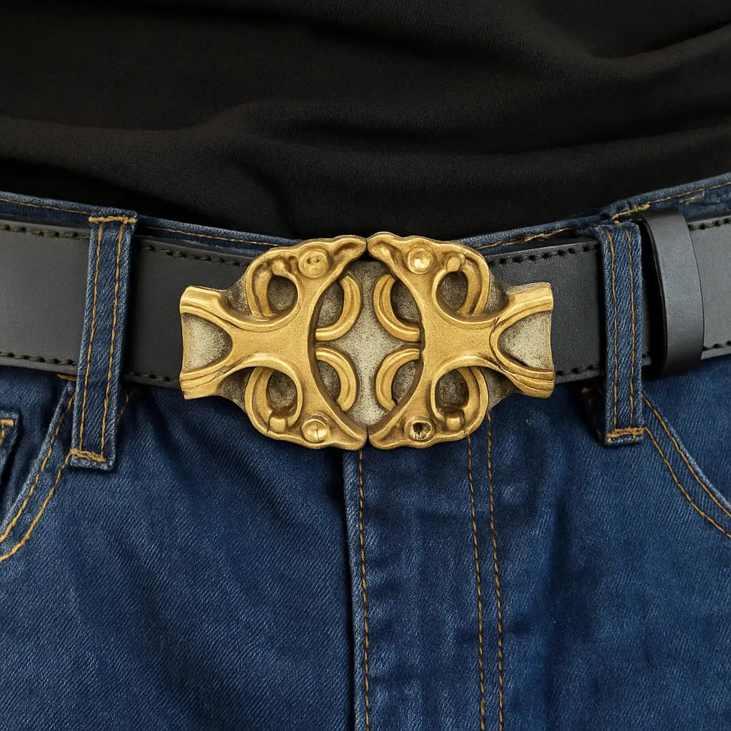 Celtic Silver & Gold Belt Buckle Flash My Buckle