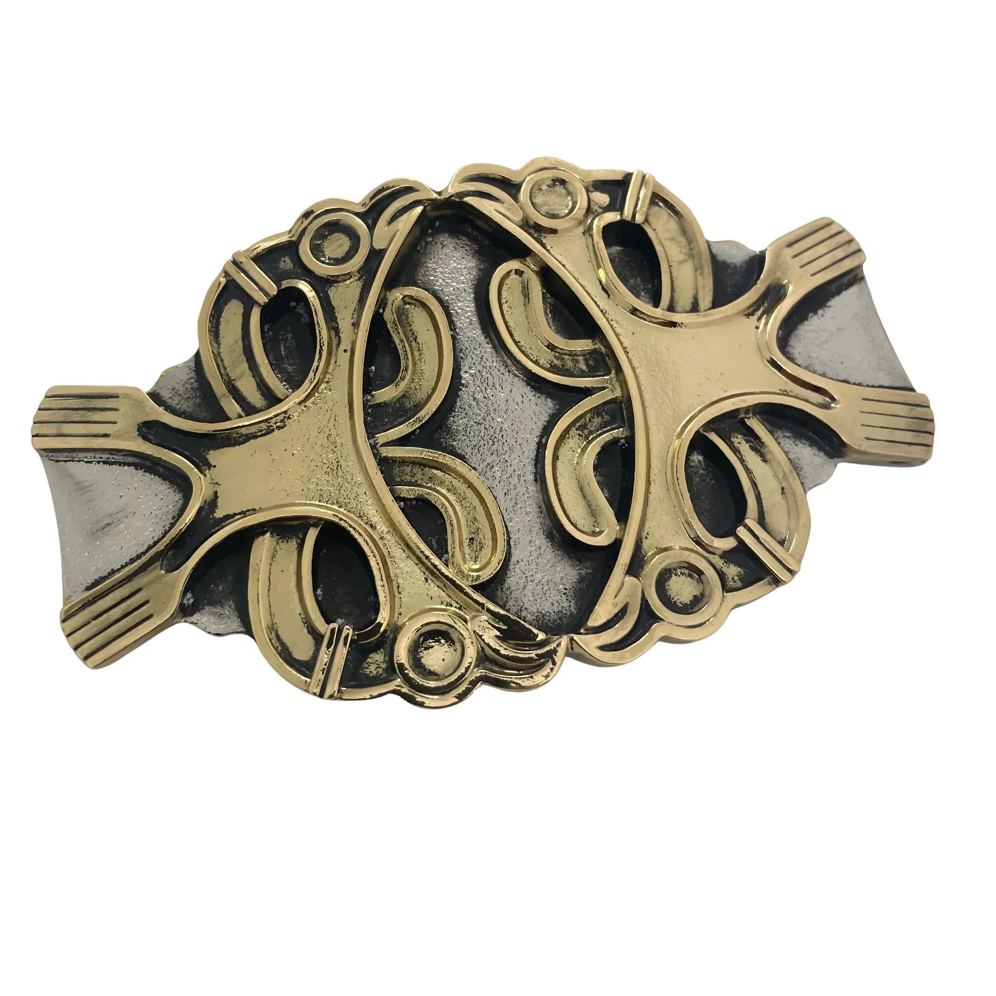 Celtic Silver & Gold Belt Buckle Flash My Buckle