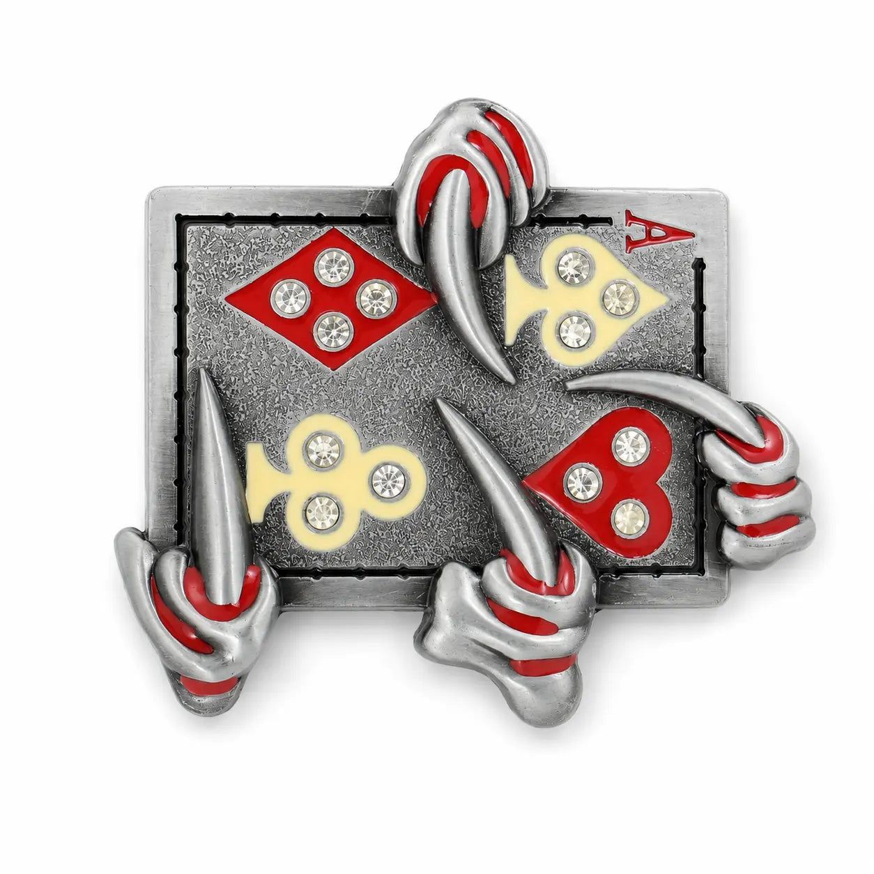 Ace Playing Cards Belt Buckle | Crystal Detail | Rock Style - Flash My Buckle