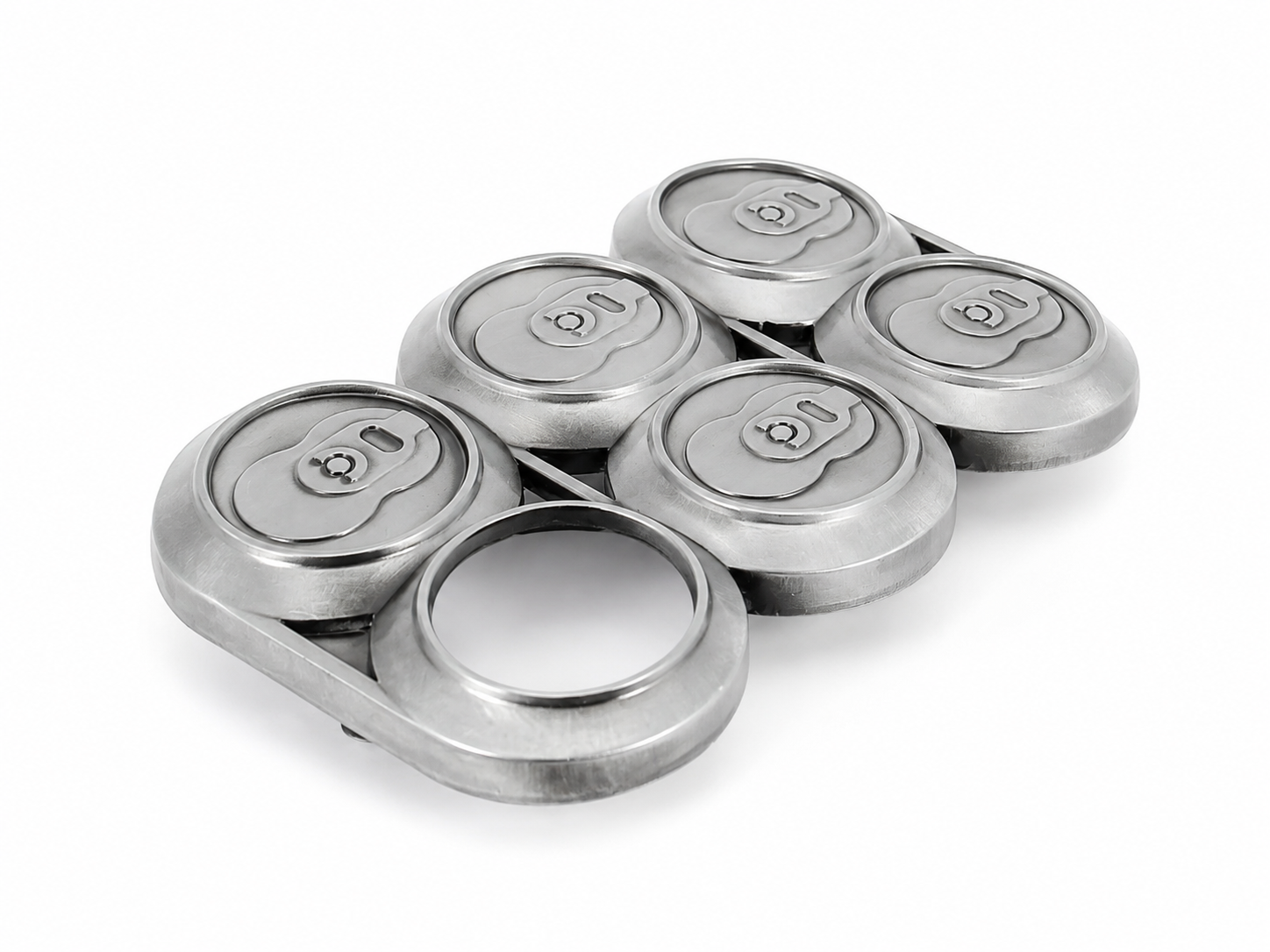 Set of six cans belt buckle on a white background