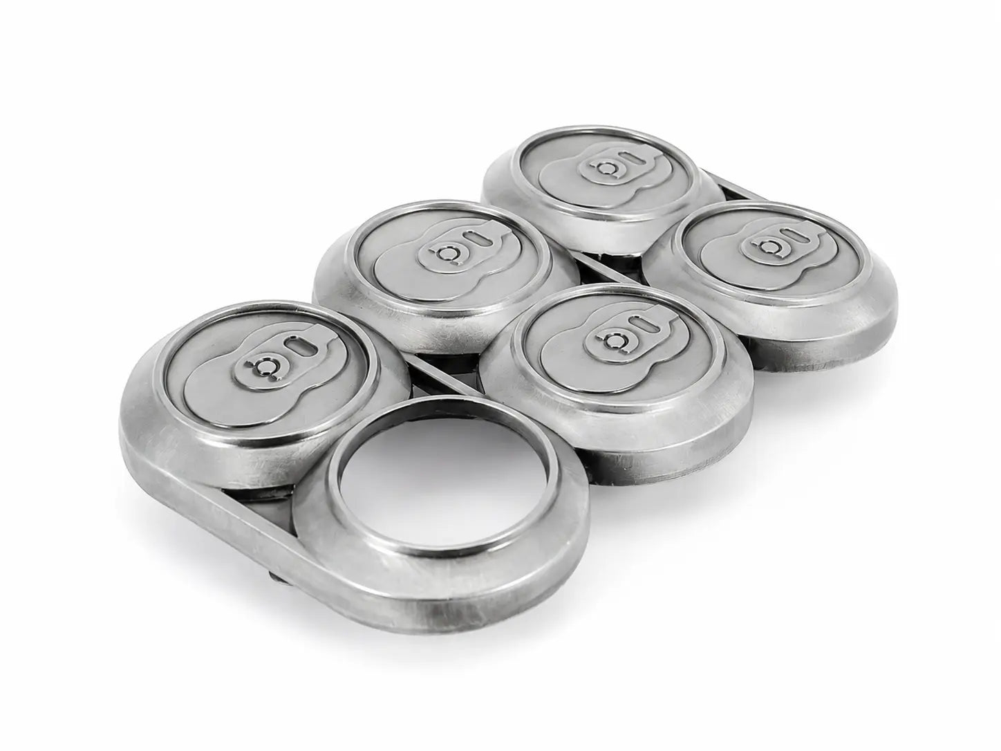 Set of six cans belt buckle on a white background
