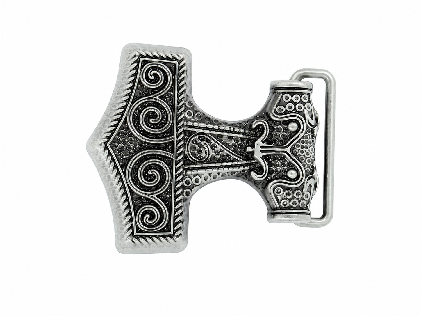 Norse Anchor belt buckle with intricate designs on a white background