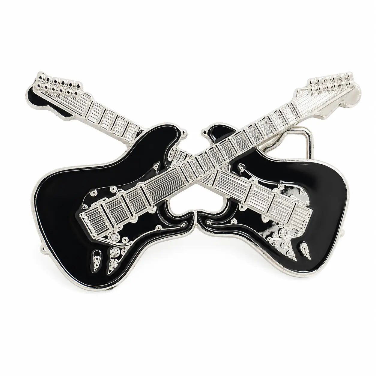 2 Guitars Belt Buckle