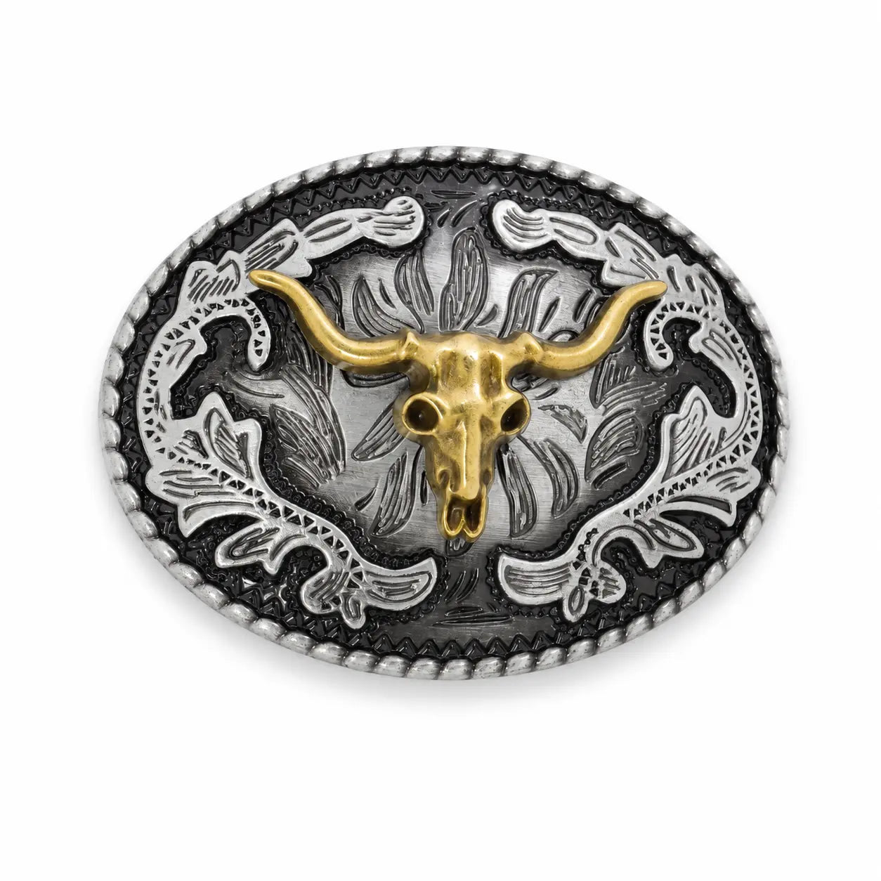 OVAL LONGHORN BELT BUCKLE