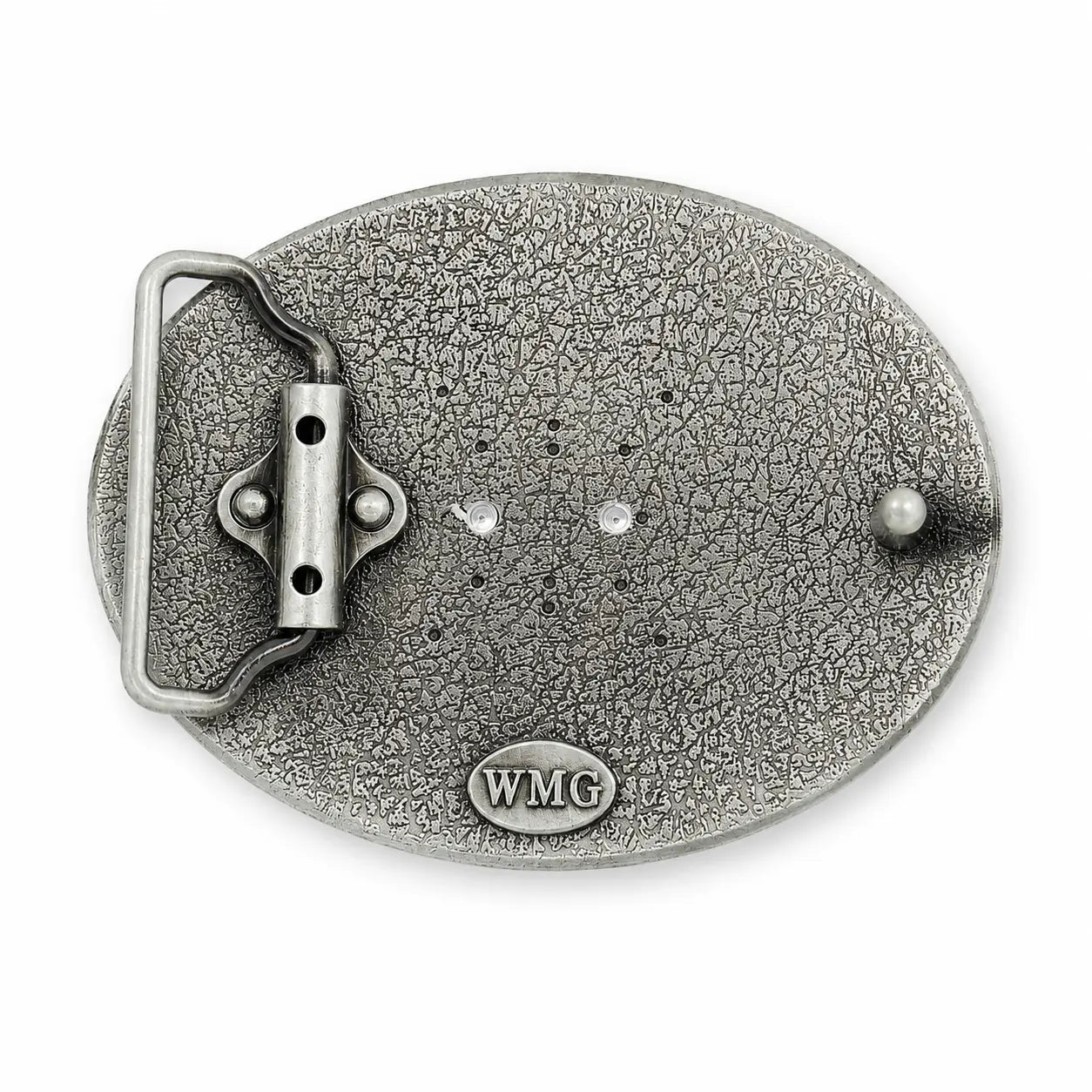 rear of oval longhorn belt buckle