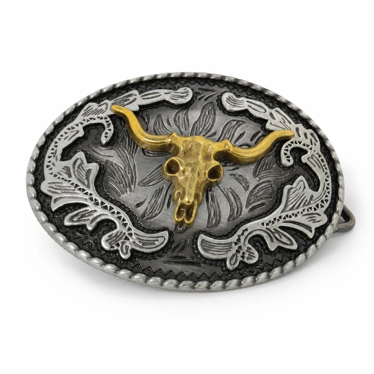 oval longhorn belt buckle