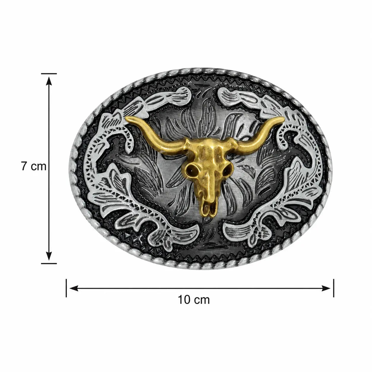 oval longhorn belt buckle with sizes