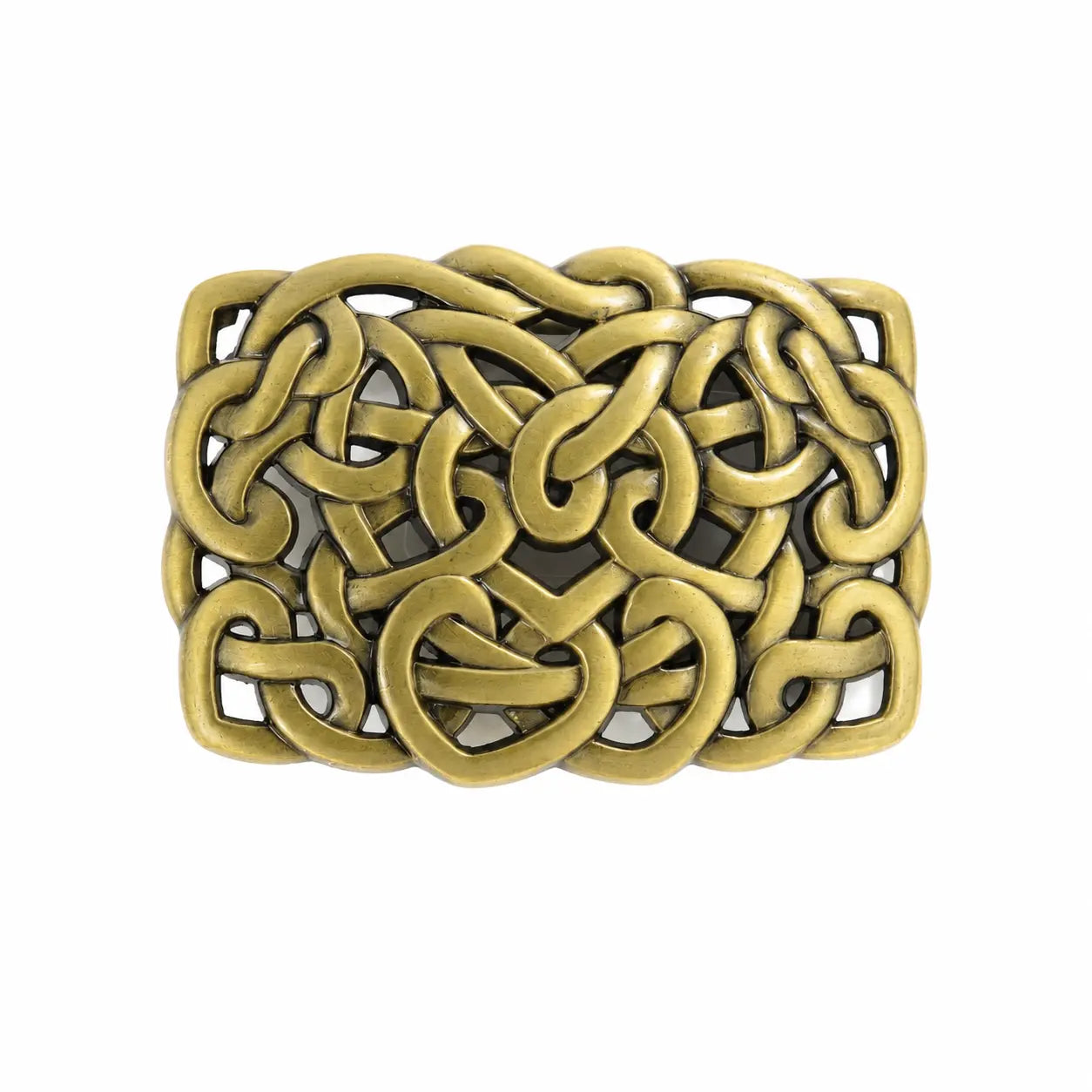 Celtic Knot Belt Buckle | Open Cut Knotwork Design | Antique Silver or Brass Flash My Buckle