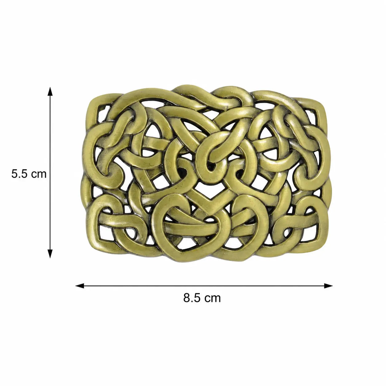 Celtic Knot Belt Buckle | Open Cut Knotwork Design | Antique Silver or Brass Flash My Buckle
