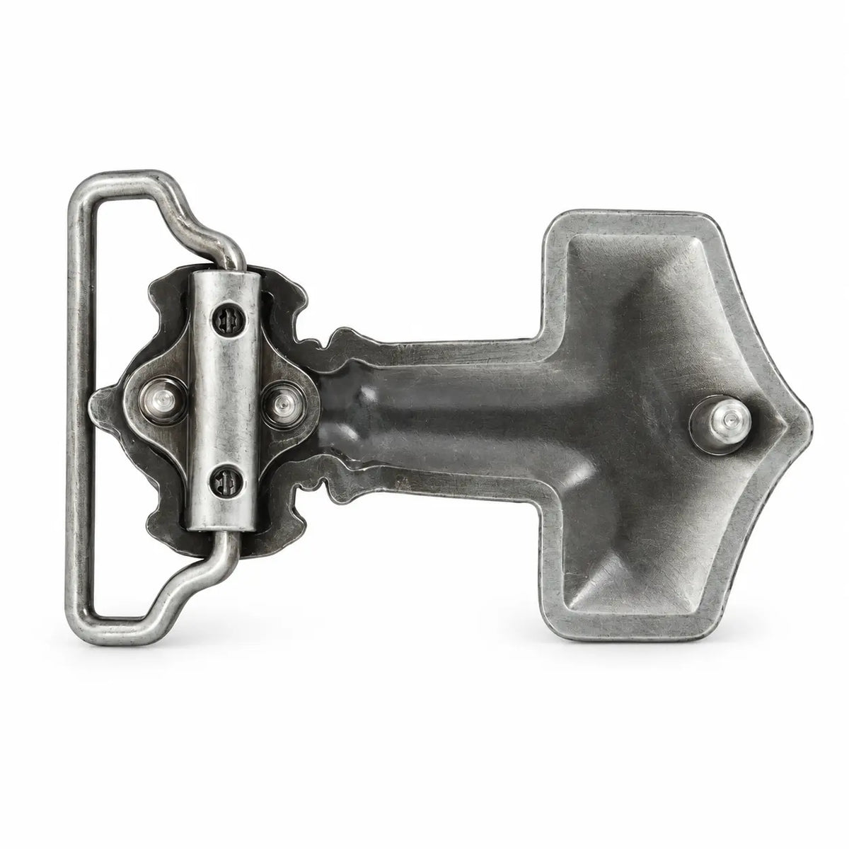 Rear of FMB233 Viking hammer belt buckle showing belt loop and hook fitting