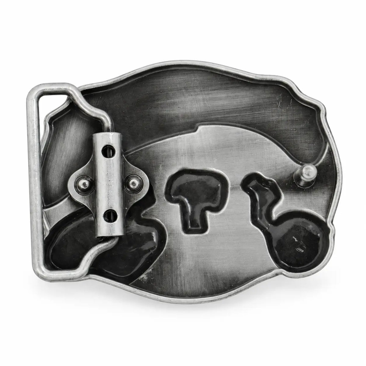 Rear of FMB236 Country Music belt buckle showing interchangeable belt fitting