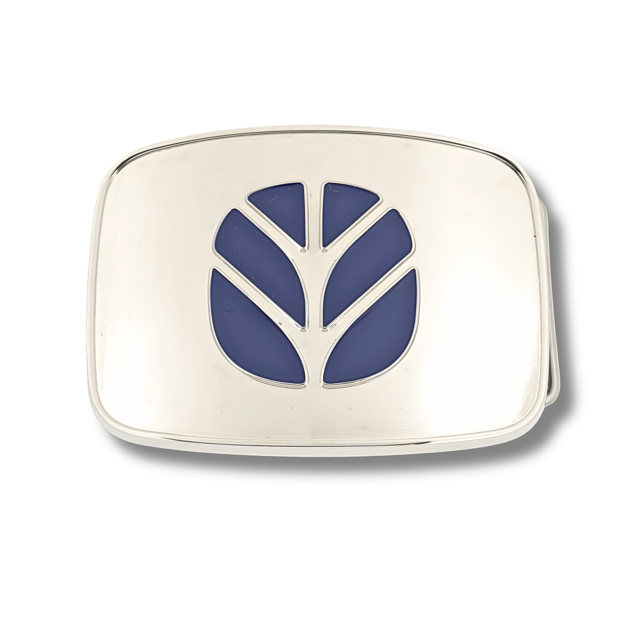 New Holland Blue Logo on a Chrome background belt buckle