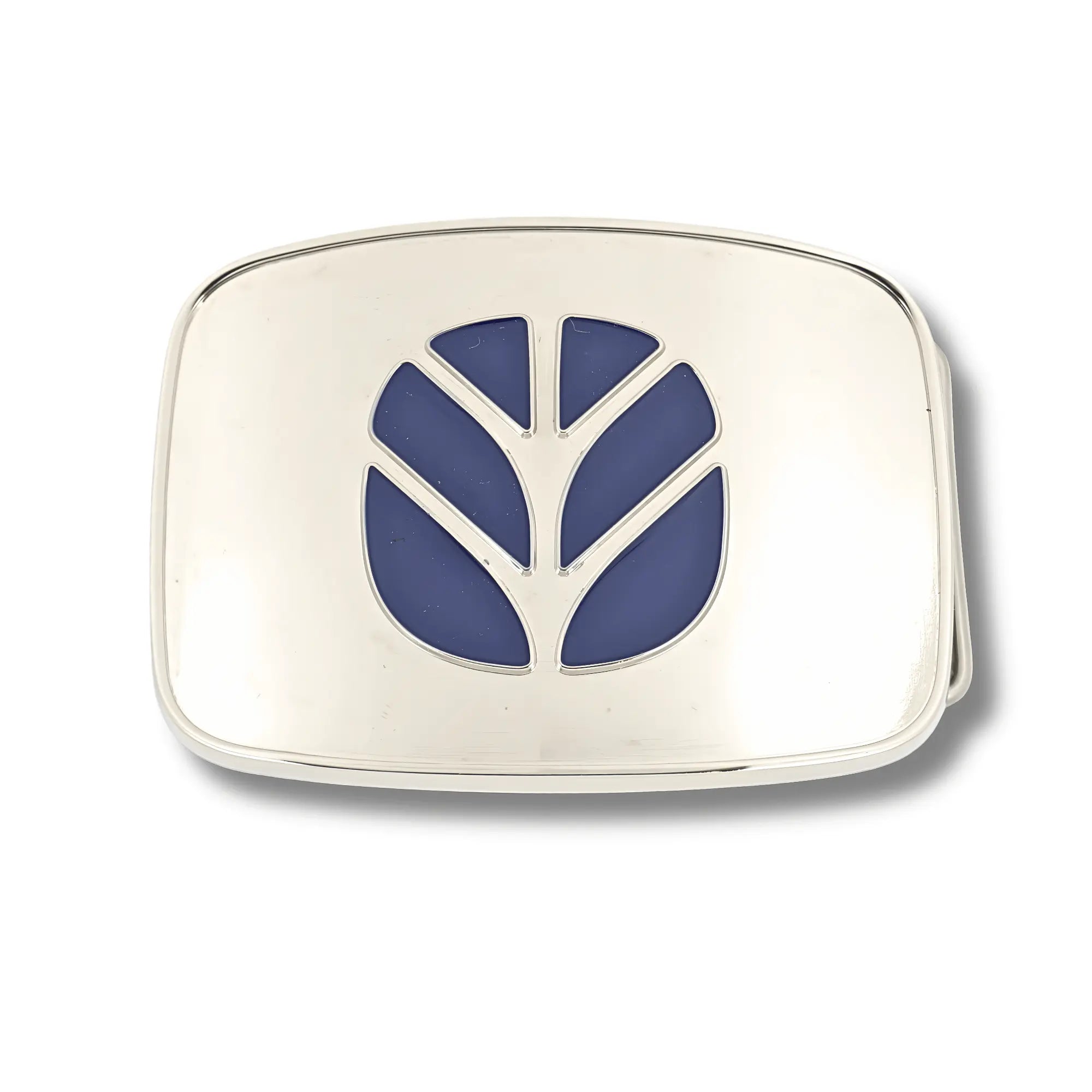 New Holland Blue Logo on a Chrome background belt buckle