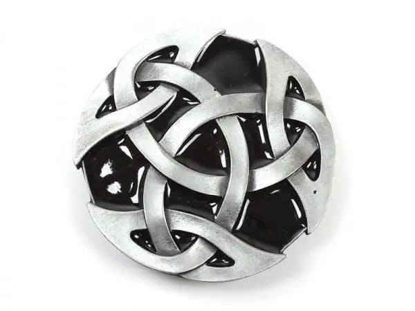 Celtic Belt Buckle – Black Enamel Knotwork