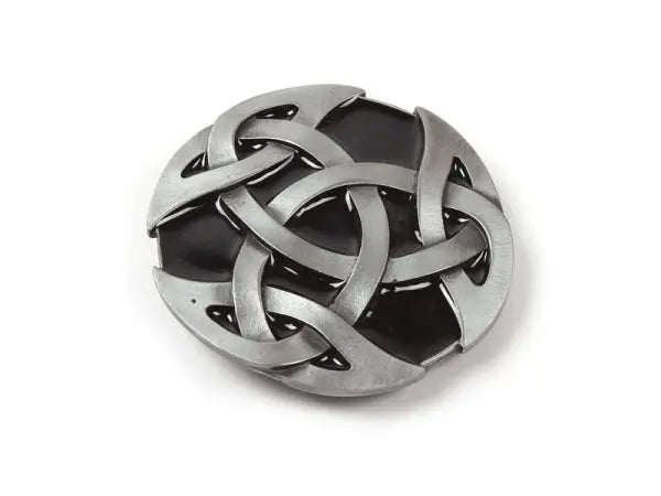 Celtic Belt Buckle – Black Enamel Knotwork