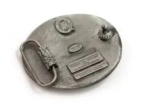 Rear view of the celtic cross belt buckle on a white background