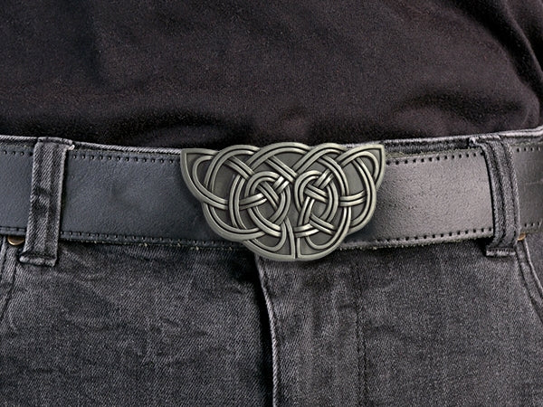 Celtic Belt Buckle – Scallop Cross Weave Design