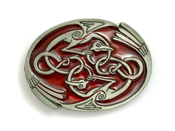 Celtic Belt Buckle – Intertwined Birds Motif
