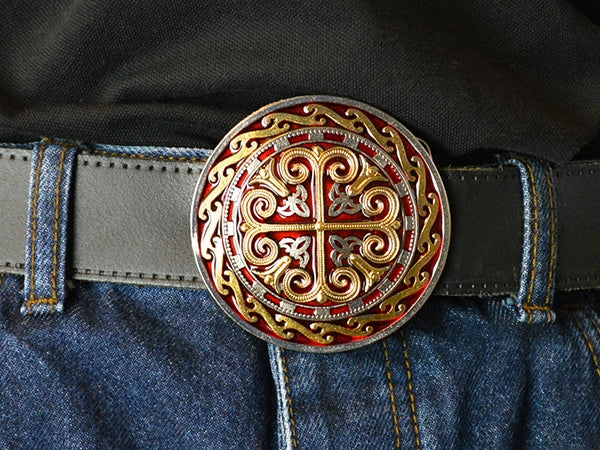 Celtic Cross Belt Buckle – 24ct Gold/Silver Finish