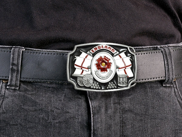 England Rose and St George Cross Belt Buckle
