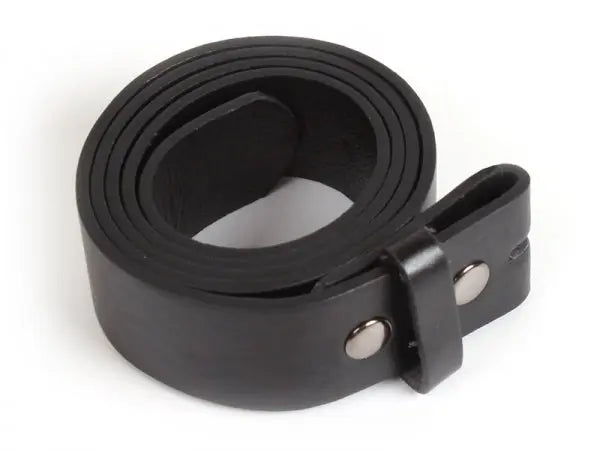 Black snap-on faux leather belt strap 38mm — ideal for interchangeable belt buckles UK