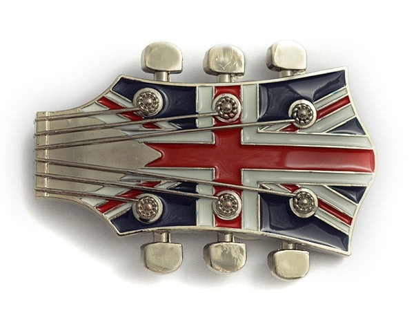 Union Jack Guitar Belt Buckle