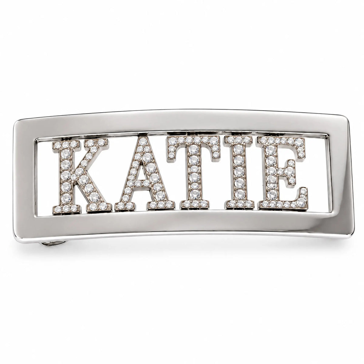 Personalised KATIE name belt buckle with diamanté letter design