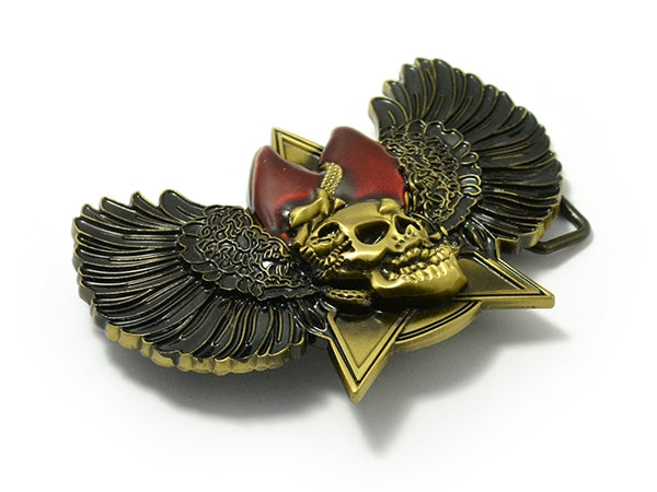 Winged Skull Belt Buckle