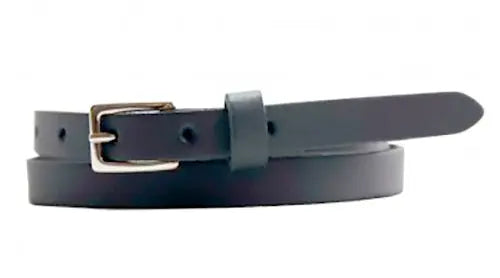 15mm (0.6") Black Leather Belt