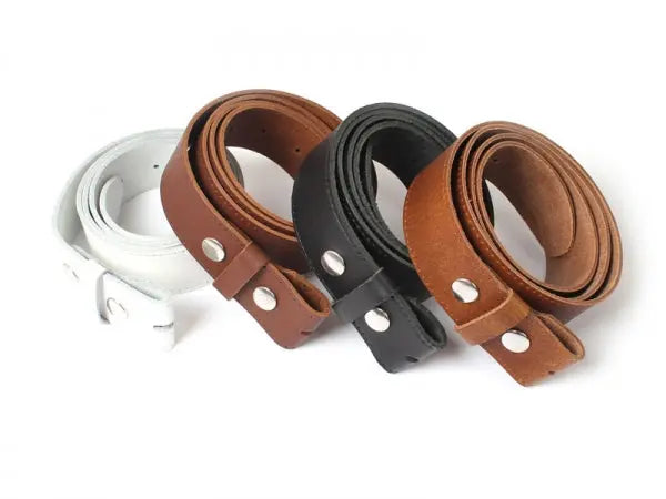 35mm 1 3/8" Black Leather Belt