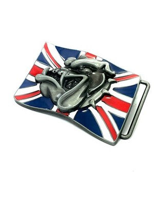 British Bulldog with Union Jack Belt Buckle