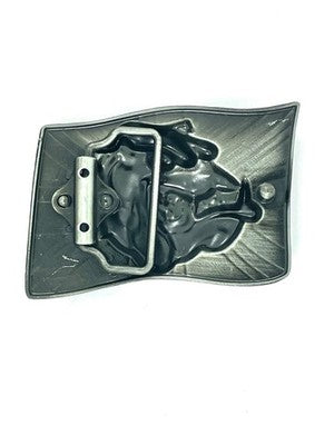 Rear View British Bulldog with a Union Jack background belt buckle