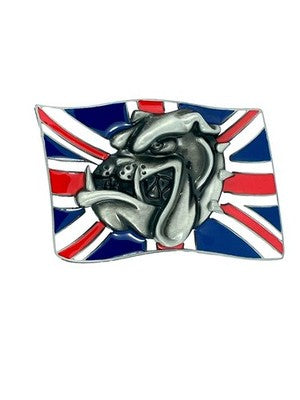 British Bulldog with Union Jack Belt Buckle