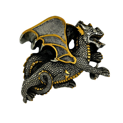 Large Celtic & Gold Dragon Belt Buckle