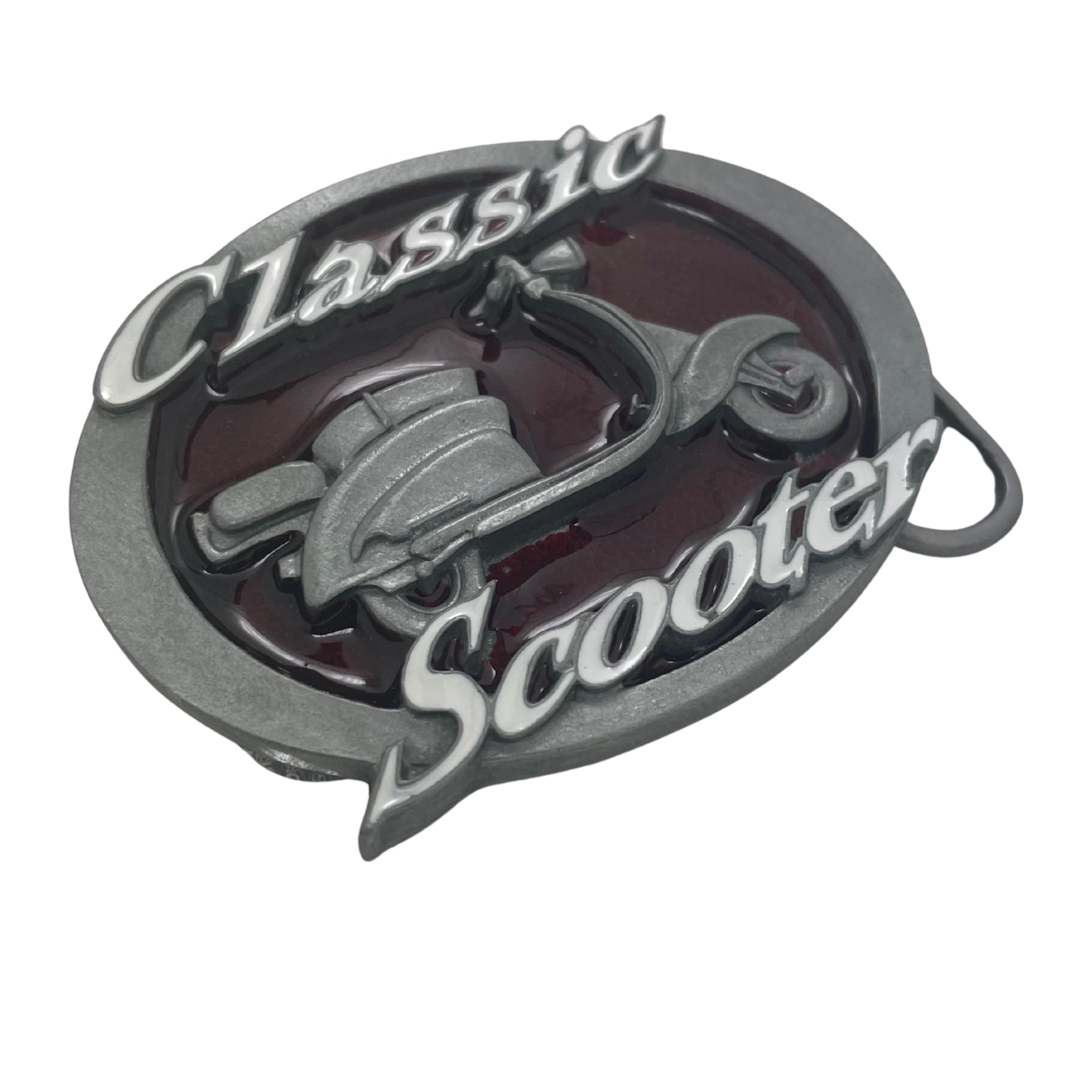 Red Classic Scooter Belt Buckle
