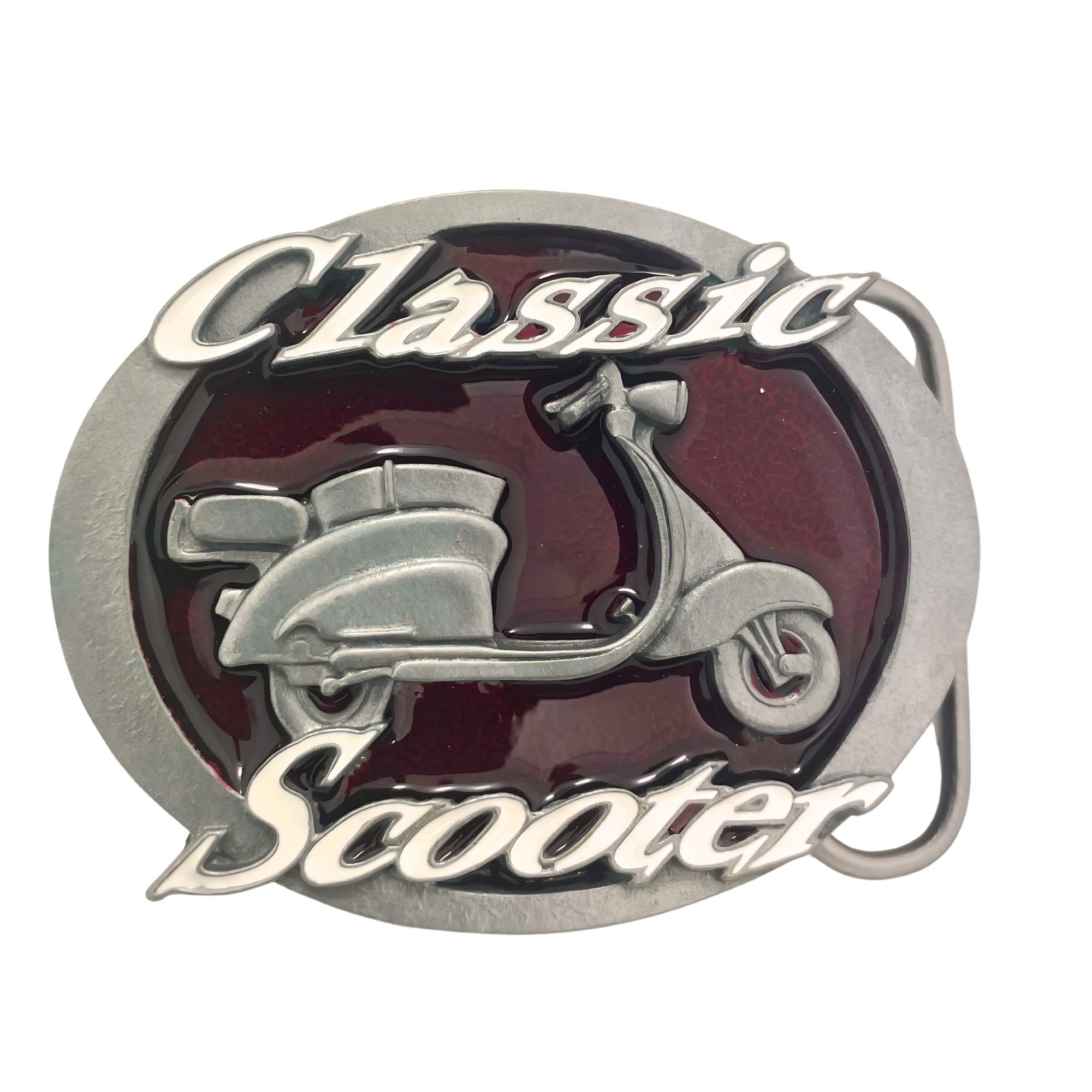 Red Classic Scooter Belt Buckle