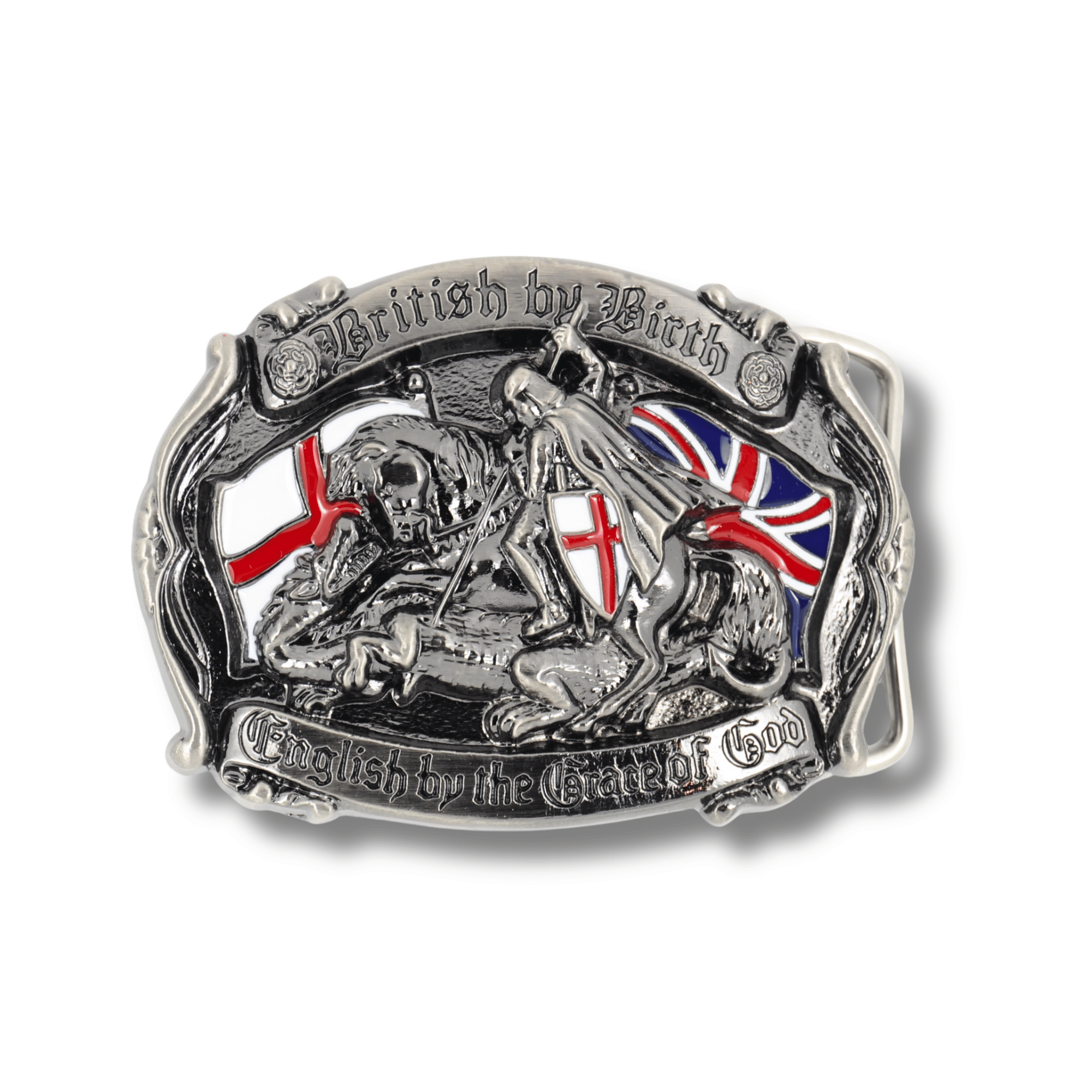 British By Birth Belt Buckle – St. George Design | Chrome & Gold Options