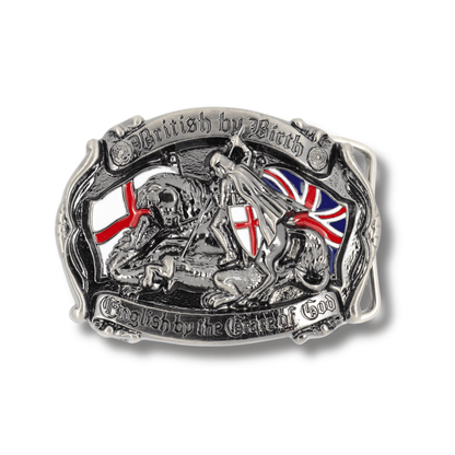 British By Birth Belt Buckle – St. George Design | Chrome & Gold Options