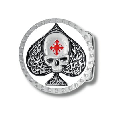 Skull Ace of Spades Belt Buckle