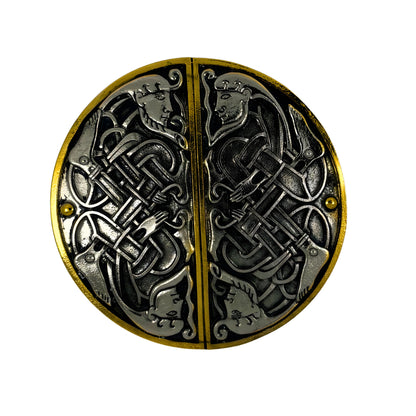 Gold and Silver Celtic Intertwined Men Belt Buckle