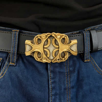 Celtic Silver & Gold Belt Buckle