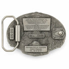 Rear of Arc de Triomphe belt buckle showing belt loop and fastening stud