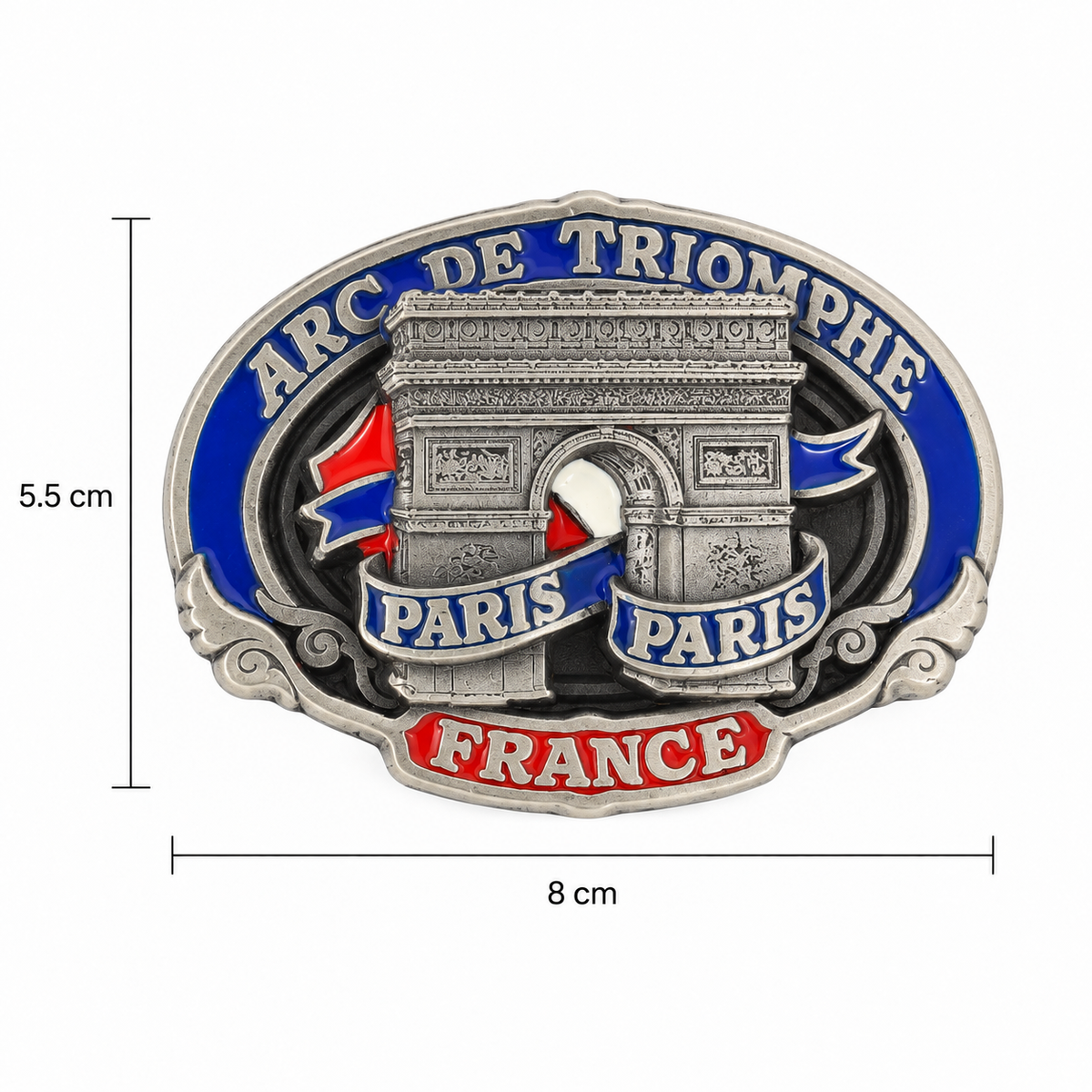 Arc de Triomphe Paris France belt buckle size guide