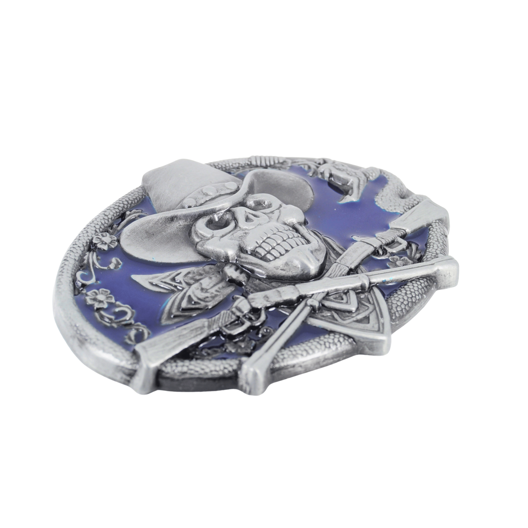 Cowboy Skull western buckle Side