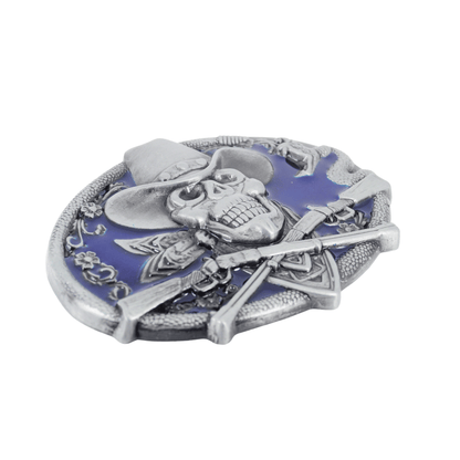 Cowboy Skull western buckle Side